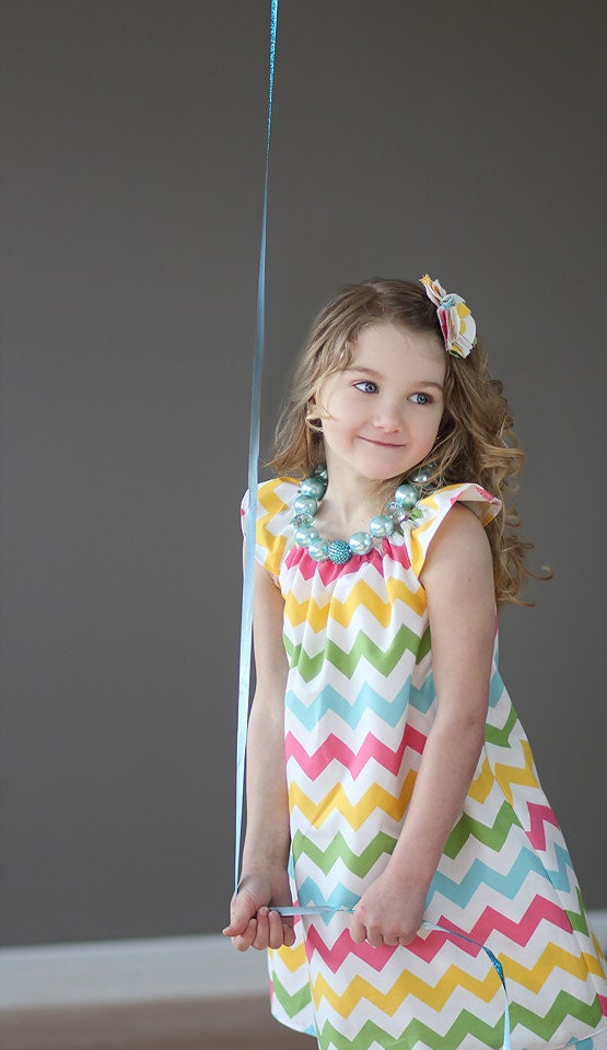 Pastel Rainbow Chevron Simply Cute Dress