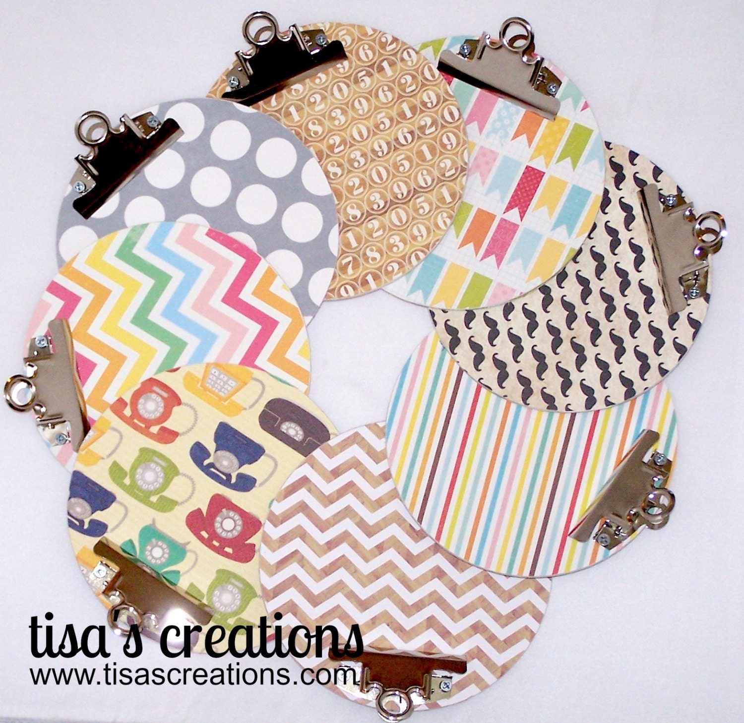 SMALL Handmade Round Clipboard