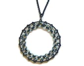Black and Blue Spirograph Necklace