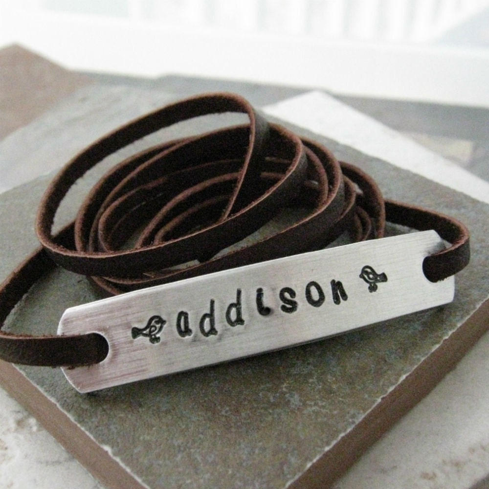 Personalized Wrap Bracelet, choose leather and metal type, great mothers day or fathers day gift, great for men or women