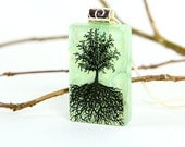 Dichroic Tree of Life- Fused Glass Pendant- Dichroic Necklace