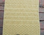 Handmade Hand Knit Felted Wool Area Rug in Golden Tan