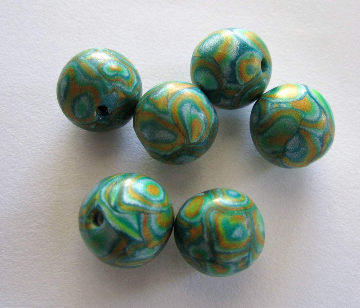 Mermaid Scales Handmade Polymer Clay  Beads Jewelry Supplies