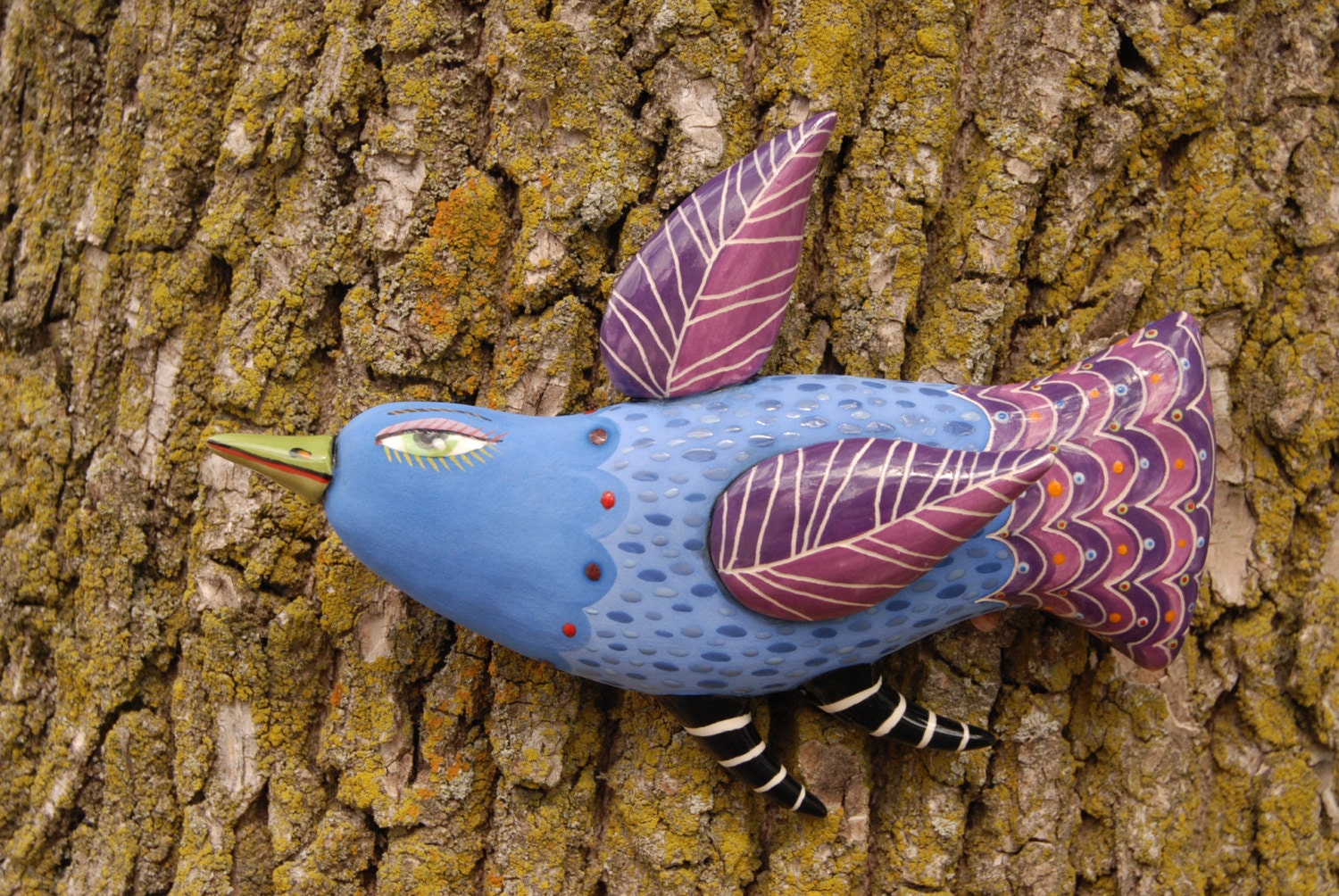 Blue Bird with Purple Wings
