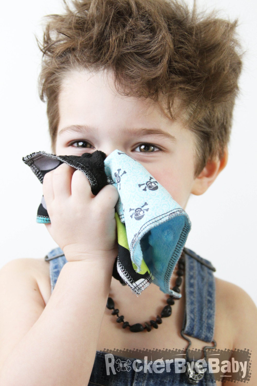 Random BOOGER BASHERS skulls little tiny drool or nose wipe rags for your punk baby or toddler girl boy unisex 5 Pack