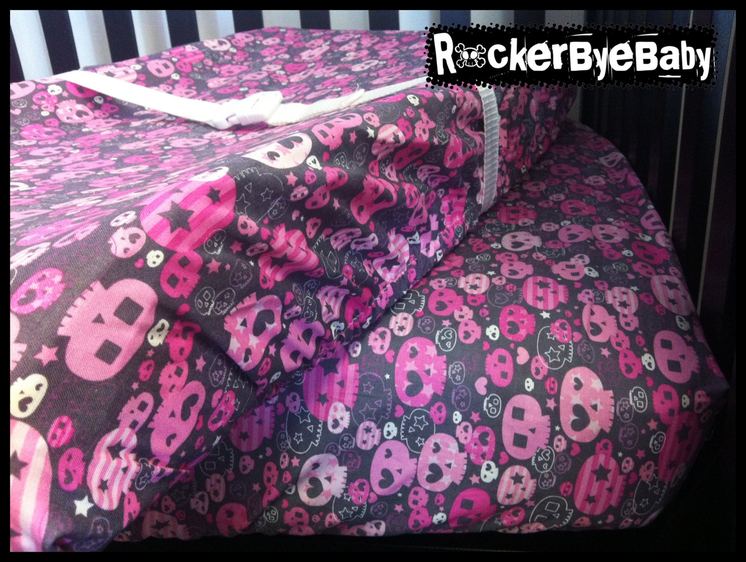 Punk Rock Cotton Crib Sheet AND Changing Pad Cover set CUSTOM to match your bedding You pick your print girl boy unisex nursery decor