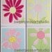 Garden Daisy Nursery Art Prints For Pink Green Bedding Wall Decor