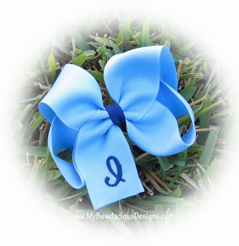 Custom Monogrammed Medium Size Hair Bow