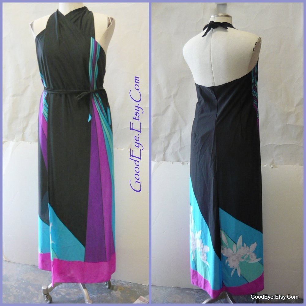 MALIHINI Halter Wrap Dress BEACH to BAR Maxi Never Worn Small Medium
