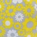 4 Vintage Cotton Cloth Napkins Daisy Flower Power Yellow and Gray 60s 70s Print