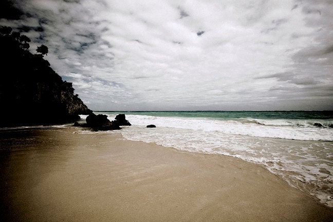 Tulum Beach (8 x 12" Colour Limited Edition Signed Photographic Print) Serene Landscape Quiet Beach Rolling Tide