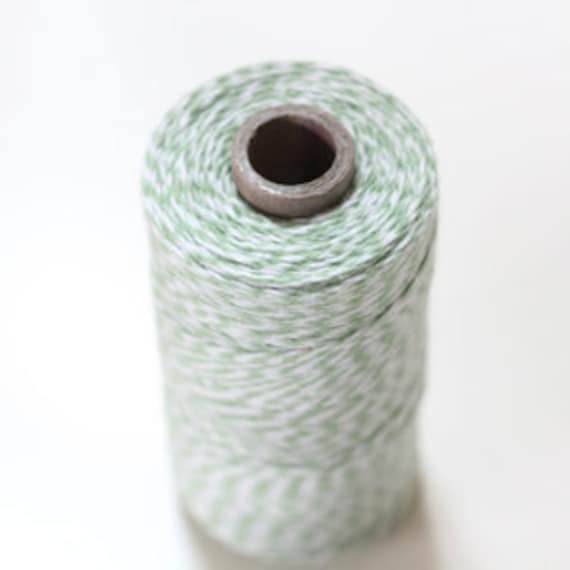 Seaweed Bakers Twine - Green & White - 30 yards sampler Il_570xn