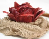 Brick Red MetalRose Shabby Chic Necklace
