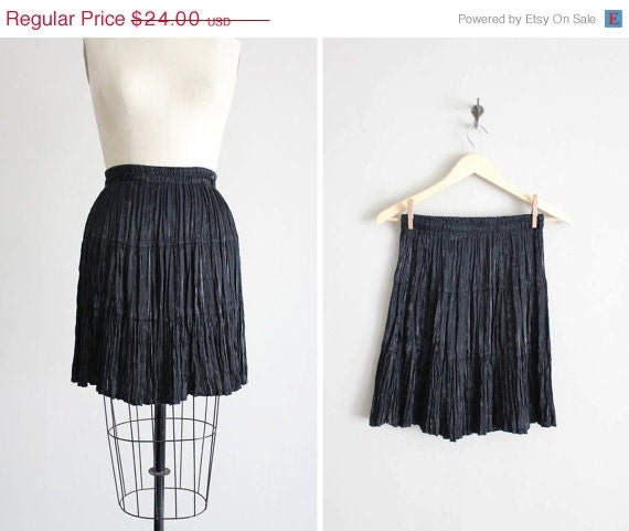 SALE 25% OFF black mini skirt / shiny black skirt / short skirt