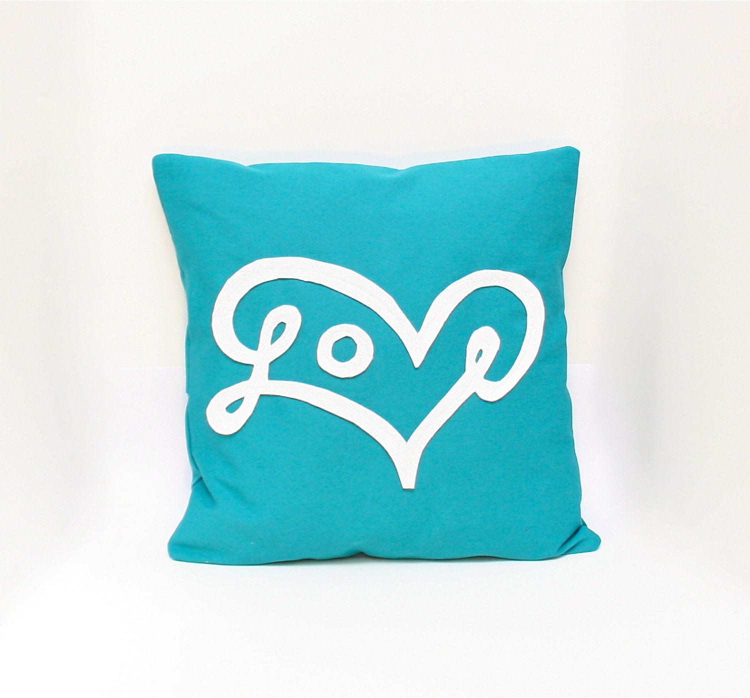 Love Pillow Cover in Turquoise 20X20"