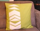 Chevron Applique Pillow Cover in Lime