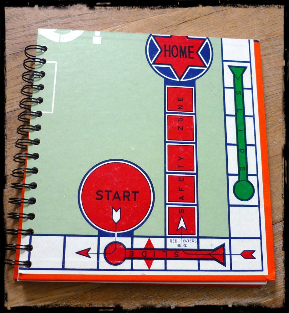 Vintage SORRY Repurposed Game Board Notebook Journal