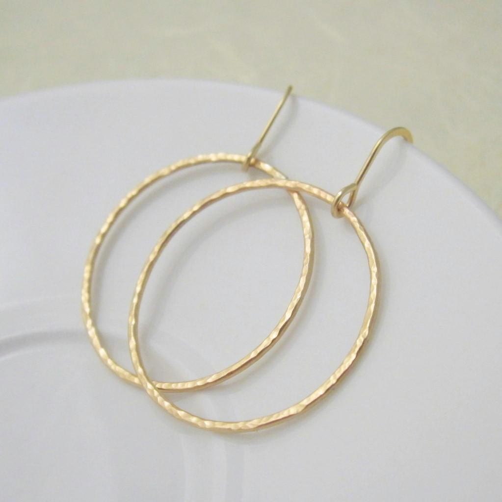 Sparkle Earrings - handcrafted 14k gold fill hoop earrings