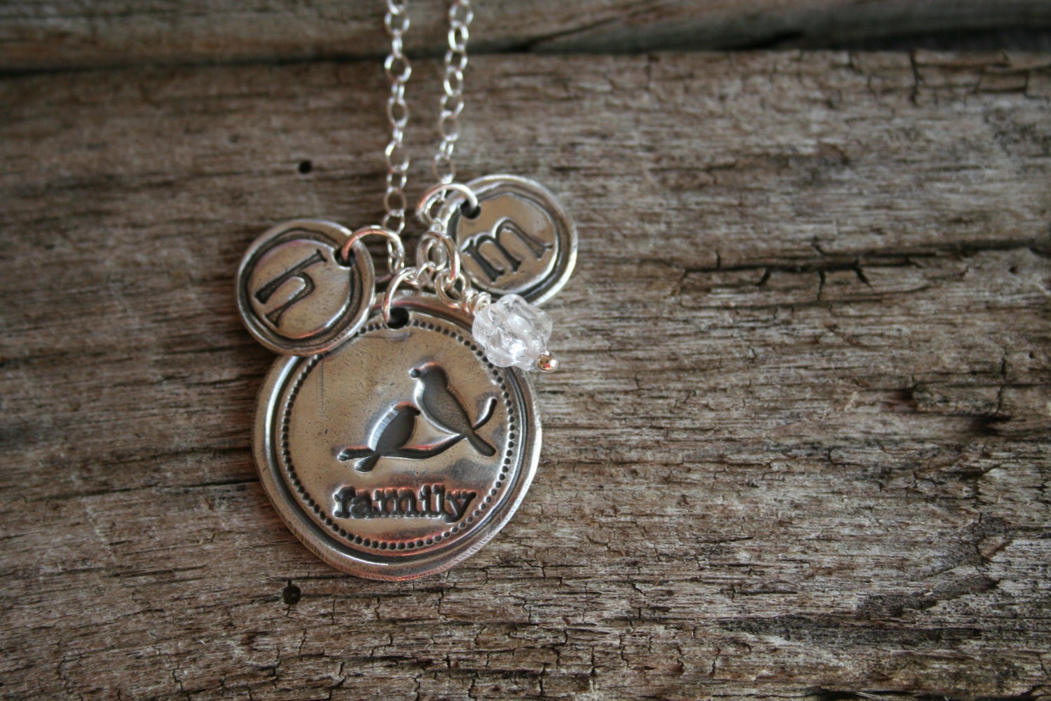 Rustic Silver Necklace Collection - The Family Nest, personalized jewelry, silver jewelry, silver necklace, handmade jewelry