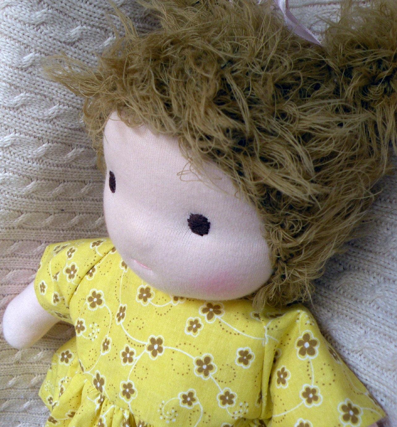 waldorf inspired doll-bedhead girl-FREE SHIPPING to US and Canada
