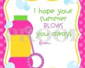 INSTANT DOWNLOAD DIY Printable Girls Bubbles Tags - Perfect for End of Year Gift