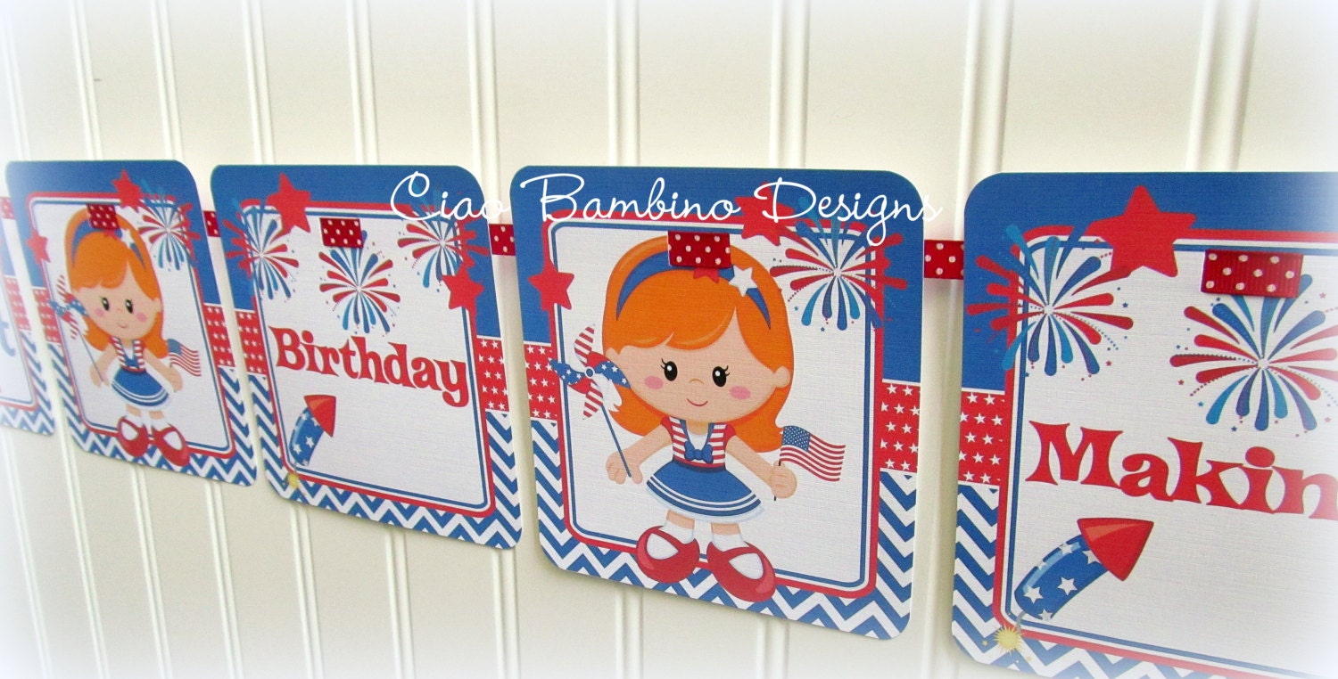 NEW - Lil' Firecrcker - Happy Birthday Banner for Girls or Boys - Choose Your Favorite Child