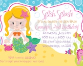 New- DIY PRINTABLE Pretty Mermaid Invitation - Choose Your Mermaid