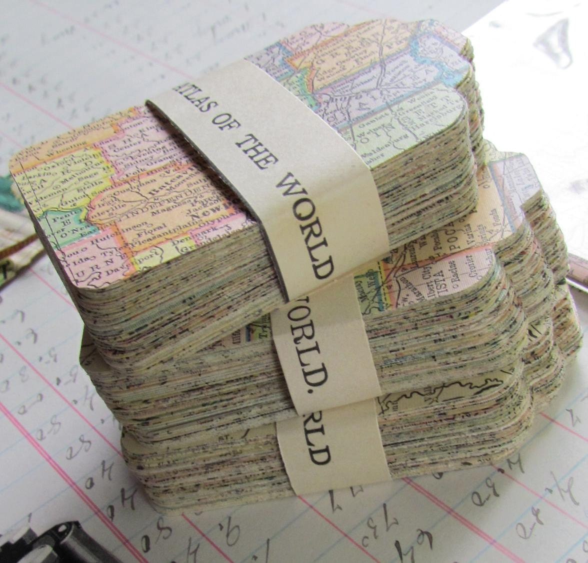 100 Tags..Vintage Atlas Books...1900...Maps