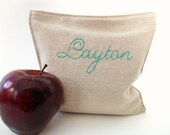 Reusable Sandwich Bag - Reusable Snack Bag - Personalized - Set of 3 - Lined - Large Size - Eco and Kid Friendly
