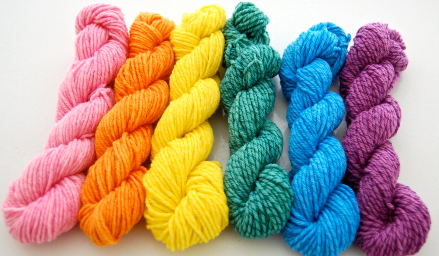 Macaron Pastel Rainbow Mini Skeins Licorice Twist Merino Worsted Yarn