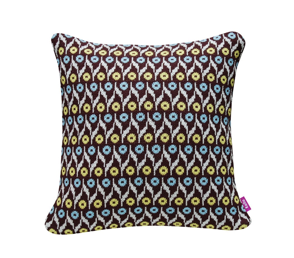Knitted Pillow Cover - 18x18in/45x45cm - TSUBU - Brown