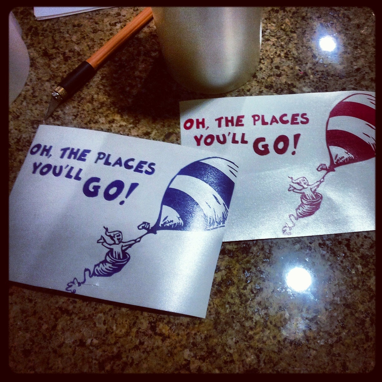Oh the Places you'll go, Seuss inspired laptop decal sticker
