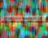 Fiber Art Artist Made Fabric Bold Layers of Threads Mixed Media Rainbow Colors