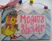 Sweet baby sign with cute chick perfect for a baby shower or shower gift