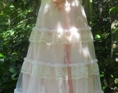 Pink lace dress tiered  ruffles  fairytale rose boho  vintage  romantic medium by vintage opulence on Etsy