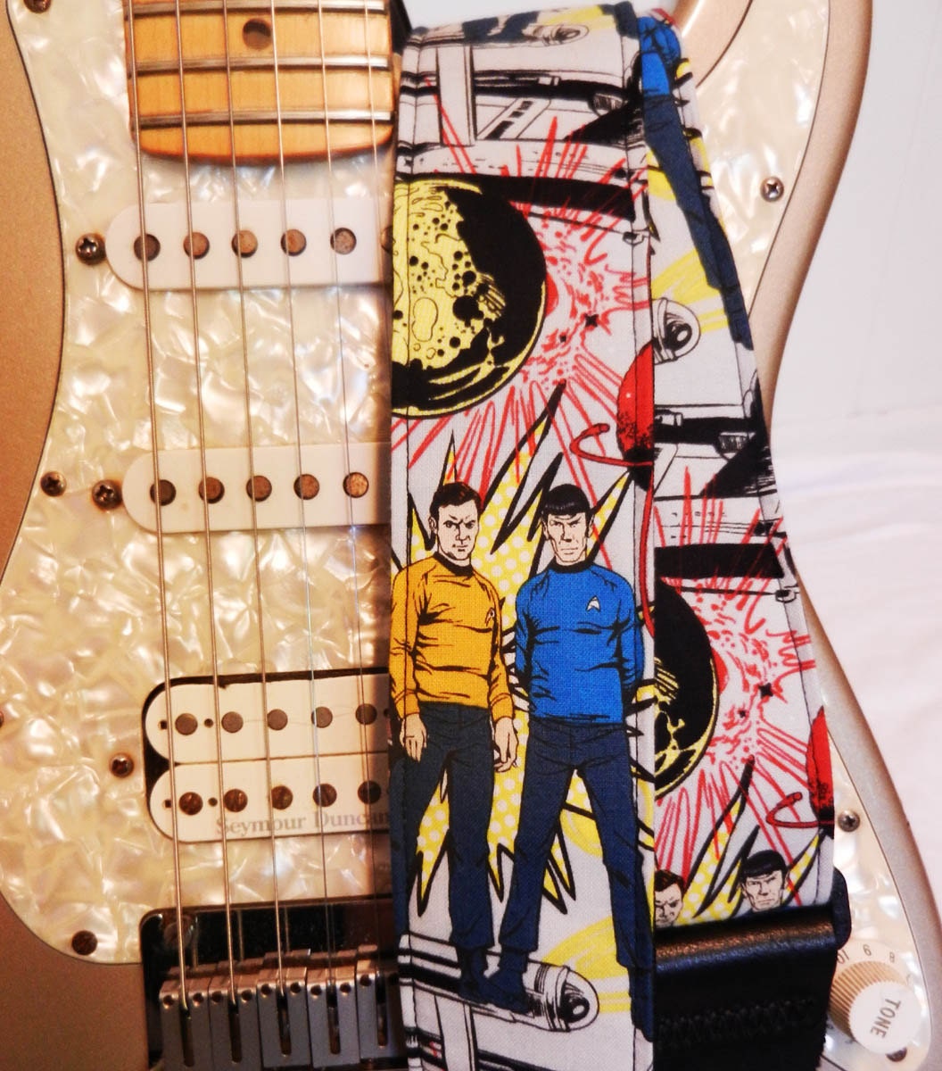 Star Trek Kirk Spock comic geek guitar strap