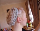 1940s retro shimmering snood hairnet in silver - Gina