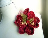 Winter Bloomer  - OOAK Brooch - Ready to ship
