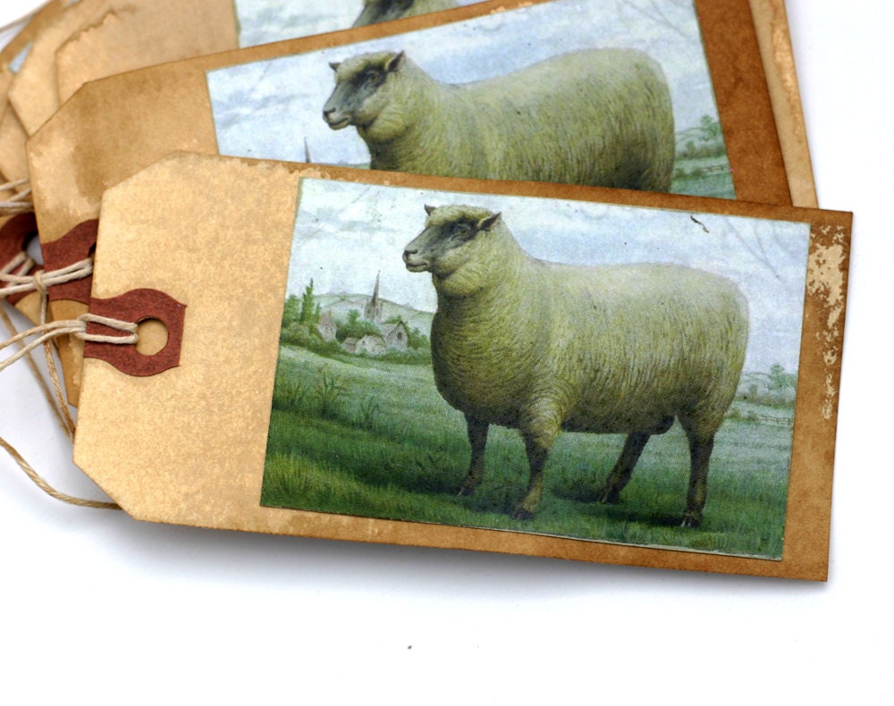 Shabby Primitive Sheep Tags