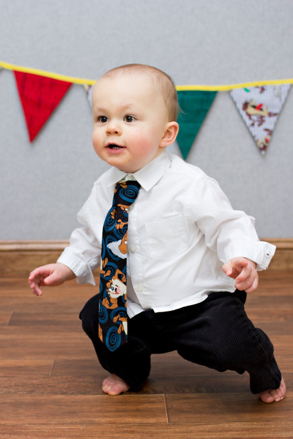 Little Boys, Tazmanian Devil Tie  Blue, Black, Brown, White Bugs Bunny Cartoons