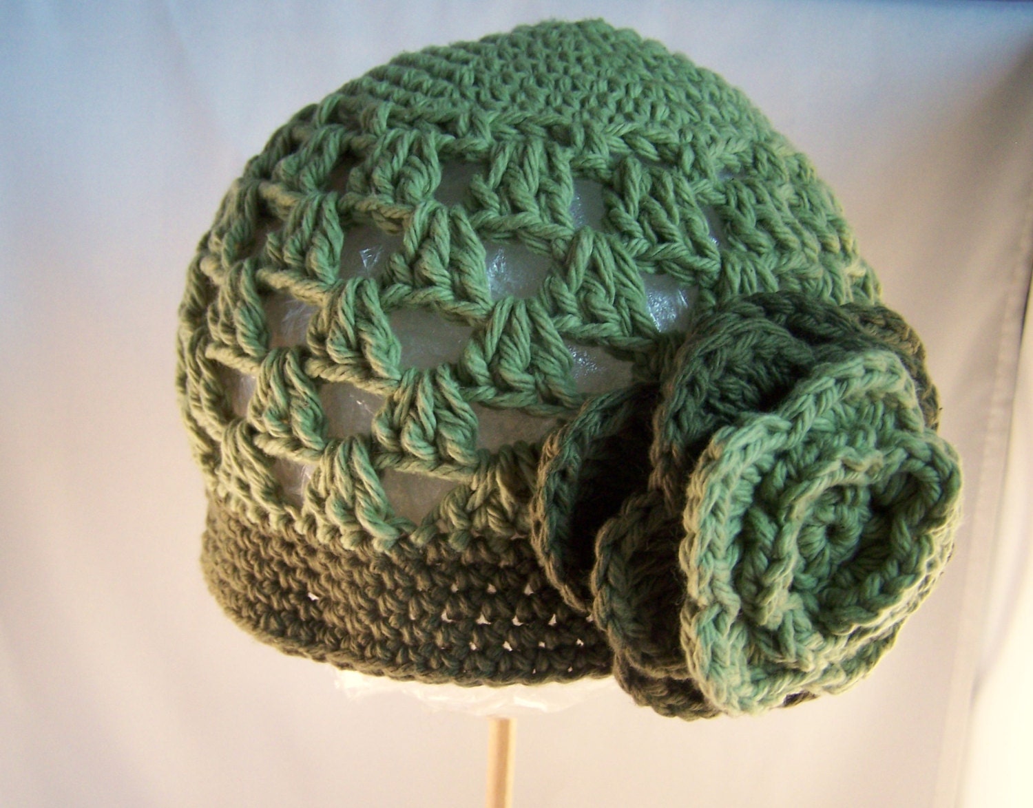 Beanie Hat Crocheted Ready to Ship Size 12-24 Month Tavern Green, Olive Green Classy  Warm Colors Trendy
