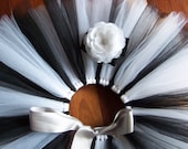 Classic Black/White Tutu/Headband Set White, Black, Silver Grey Princess Party Skirt Photo Prop