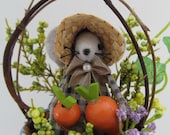 Felted Easter Mouse Garder of Carrots in Terra Cotta Pot