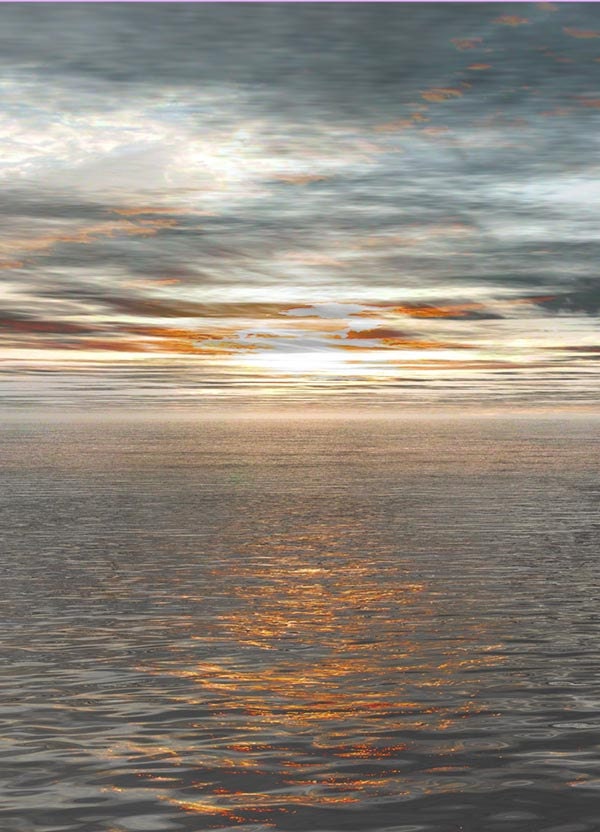 Digital Fine Art, Digitally created Sunset, Giclee Art Print, muted tones