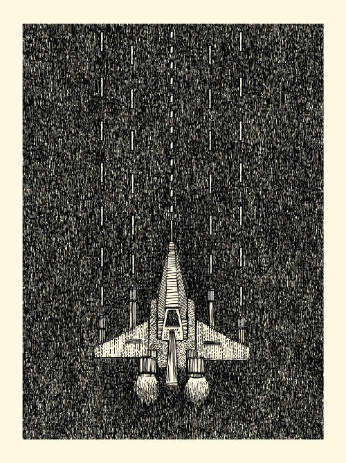 Galaga arcade game inspired screen print