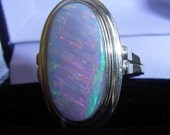Art Deco picture opal gold ring