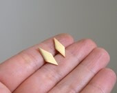 Keep it Simple - geometric brass earrings with sterling silver posts