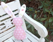 Pink Little Birds and Starburst Organic Bits The Bunny Plush Rattle