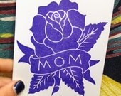 mom rose letterpress card