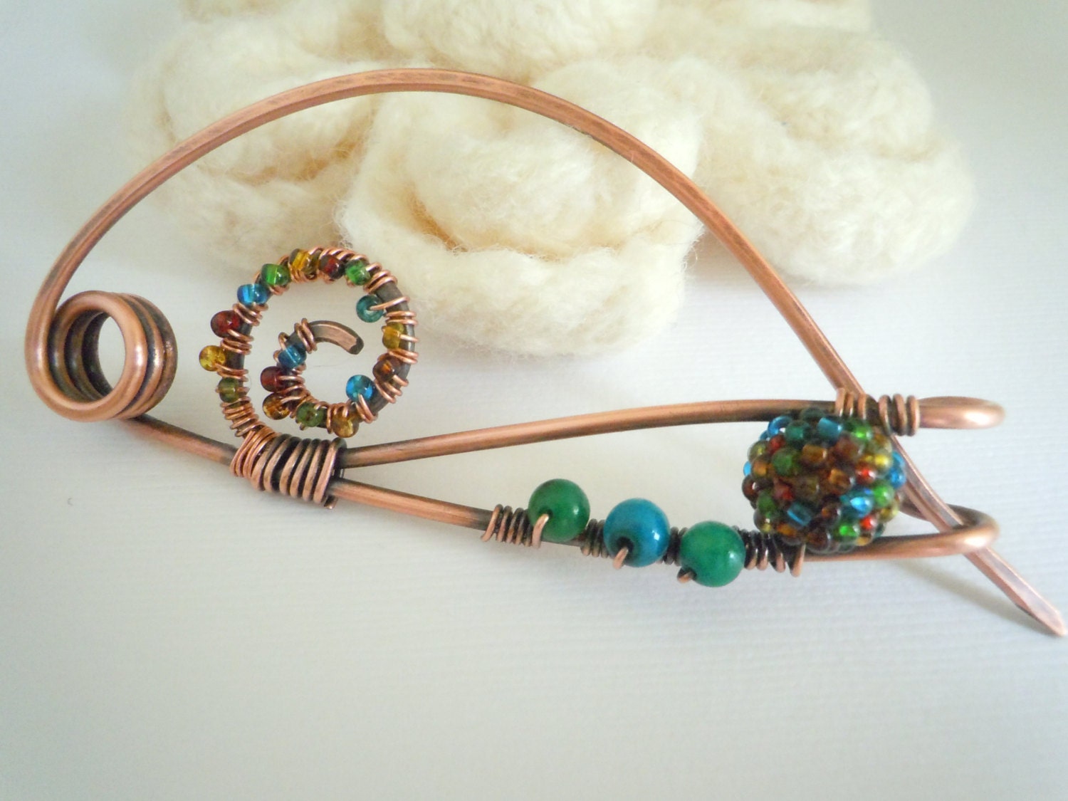 Shawl Pin, Copper Shawl Pin